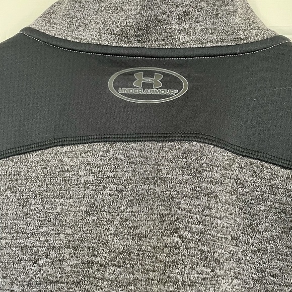Men Under Armour pullover sweatshirt, half zip, grey/black - Picture 3 of 4